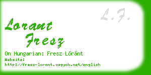 lorant fresz business card